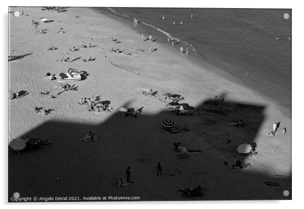 Peneco beach scene in Monochrome Acrylic by Angelo DeVal