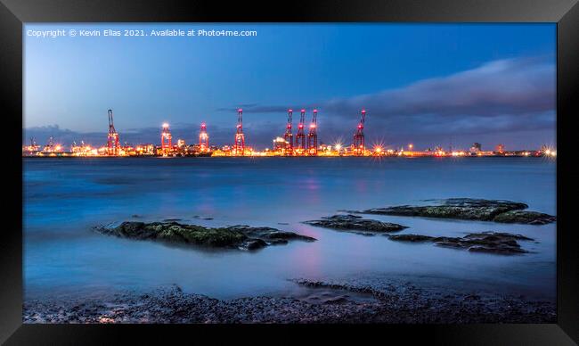 L2 container terminal, Liverpool. Framed Print by Kevin Elias