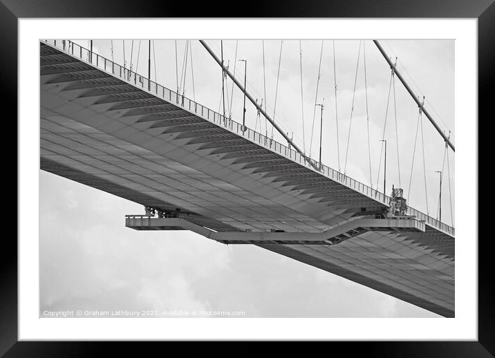 Monochrome Severn Bridge Framed Mounted Print by Graham Lathbury