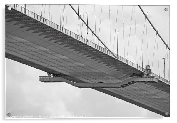 Monochrome Severn Bridge Acrylic by Graham Lathbury