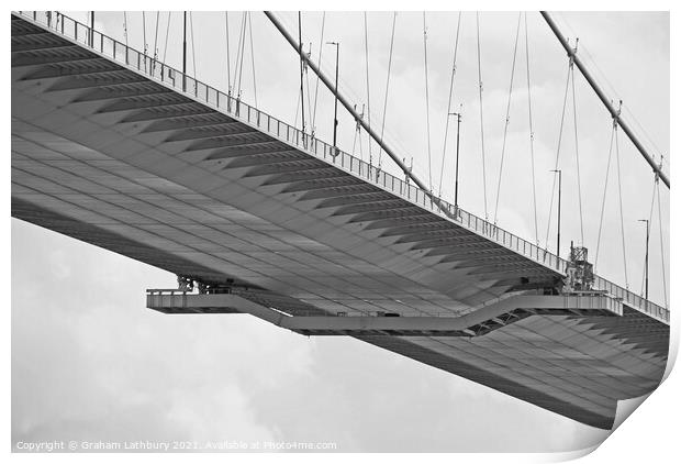 Monochrome Severn Bridge Print by Graham Lathbury