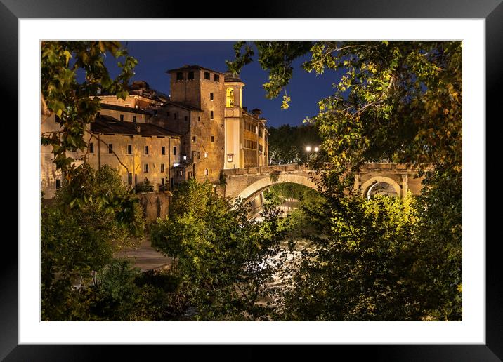 Tiber Island and Pons Fabricius in Rome Framed Mounted Print by Artur Bogacki