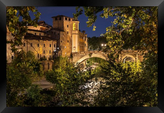 Tiber Island and Pons Fabricius in Rome Framed Print by Artur Bogacki