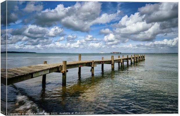 Binstead Jetty Canvas Print by Wight Landscapes