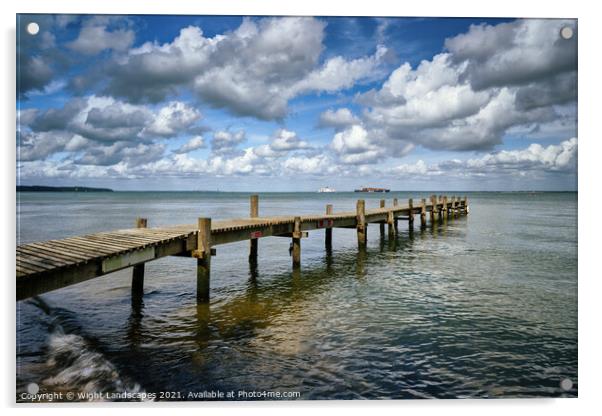 Binstead Jetty Acrylic by Wight Landscapes