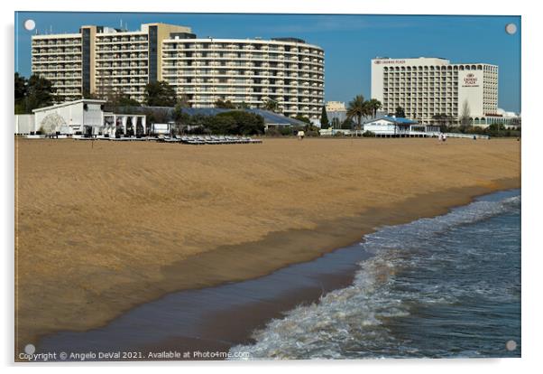 Vilamoura Beach in Algarve Acrylic by Angelo DeVal