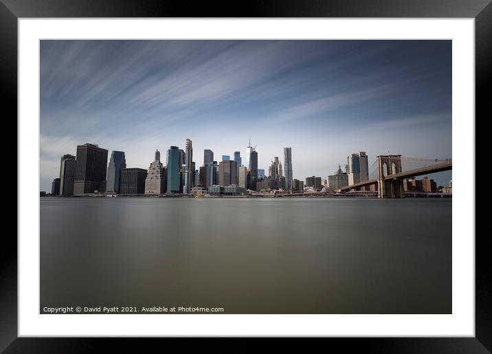 Skyline Manhattan New York  Framed Mounted Print by David Pyatt