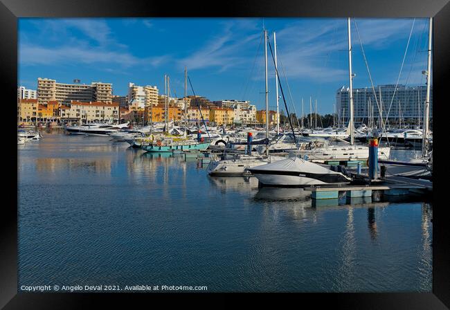 Marina of Vilamoura at afternoon Framed Print by Angelo DeVal