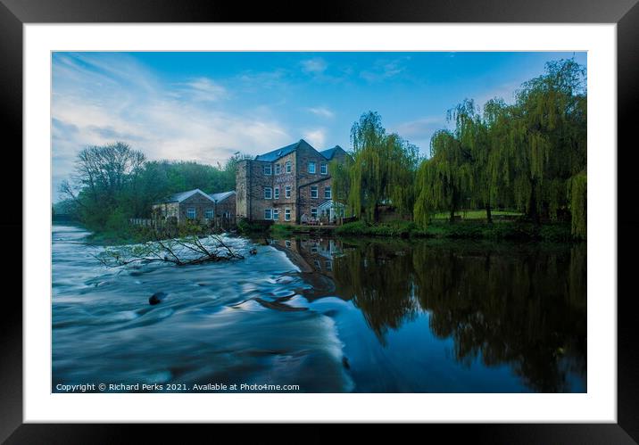 On the banks of the Aire Framed Mounted Print by Richard Perks