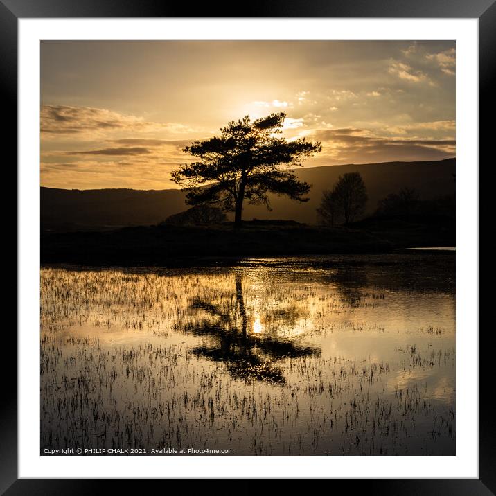 Serenity at Kelly Hall Tarn Framed Mounted Print by PHILIP CHALK