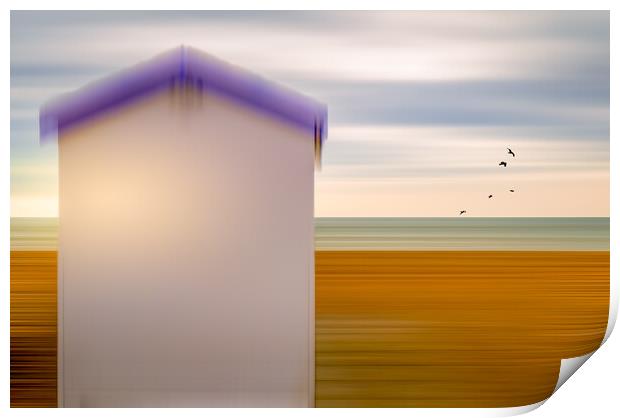 Worthing Beach Hut Print by Mark Jones