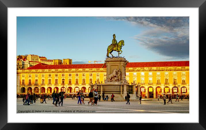 Lisbon Sun Going Down Framed Mounted Print by Peter F Hunt