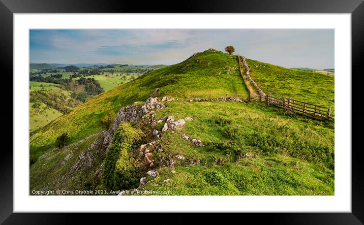Baley Hill in early Autumn Framed Mounted Print by Chris Drabble