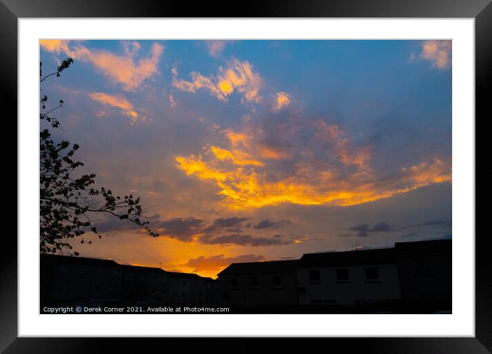 Sunset clouds Framed Mounted Print by Derek Corner