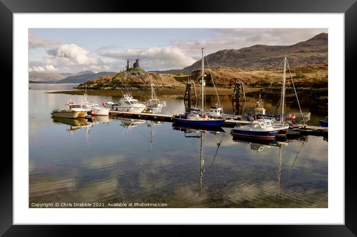 Castle Moil and Kyleakin Framed Mounted Print by Chris Drabble