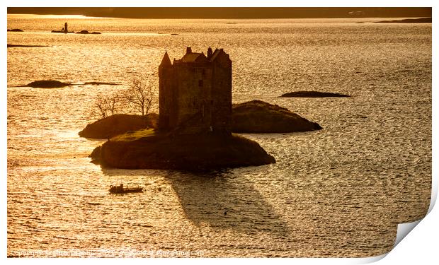 Castle Stalker in sunset light Print by Chris Drabble