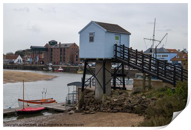 Harbour view at Wells-Next-Sea in North Norfolk Print by Clive Wells