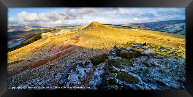 Crook Hill in Winter Framed Print by Chris Drabble