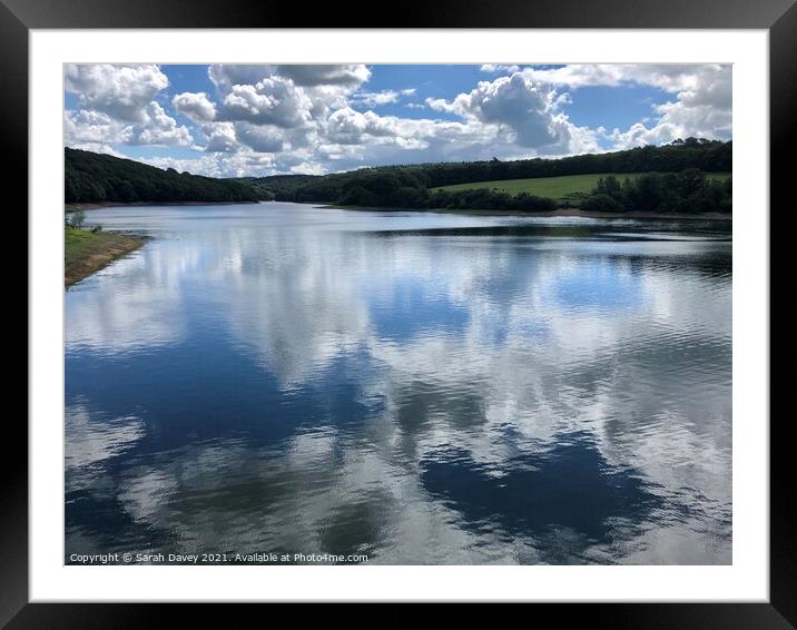 Reflection on Wimbleball Lake Framed Mounted Print by Sarah Davey