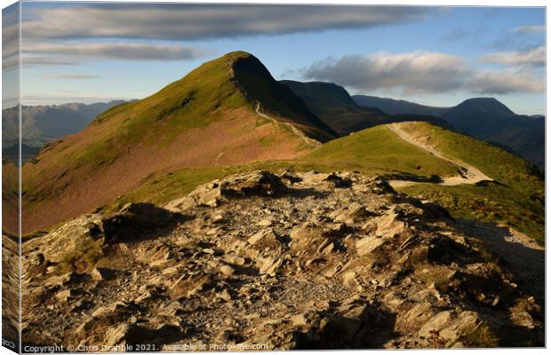 Early light at Catbells Canvas Print by Chris Drabble