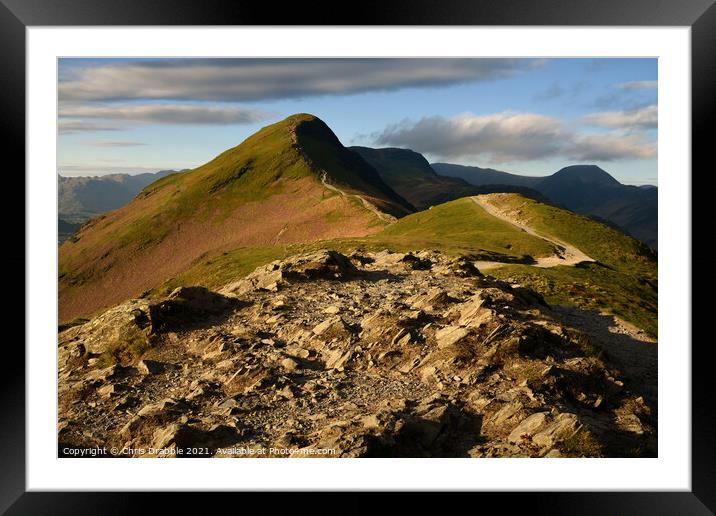Early light at Catbells Framed Mounted Print by Chris Drabble
