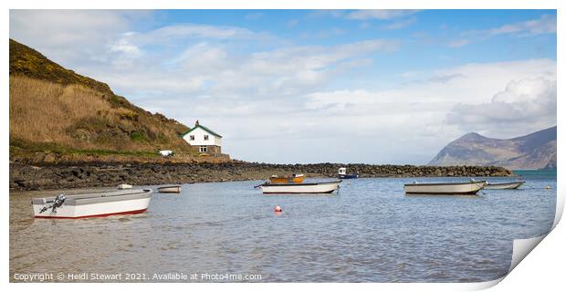 Porthdinllaen Boats Print by Heidi Stewart