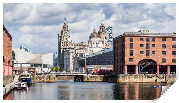 Liverpool waterfront panorama Print by Jason Wells
