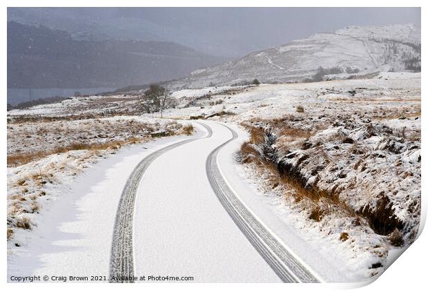 Snow Tracks Print by Craig Brown