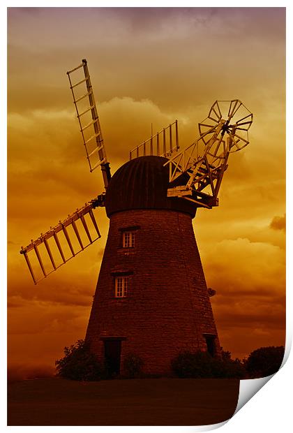 whitburn windmill Print by Northeast Images