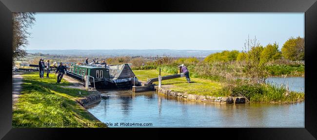 Caen Hill Locks, Kennet and Avon Canal, Wiltshire Framed Print by Michaela Gainey