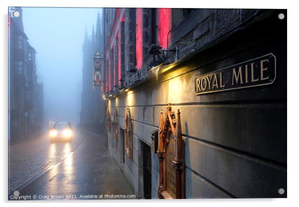Royal Mile Fog Acrylic by Craig Brown