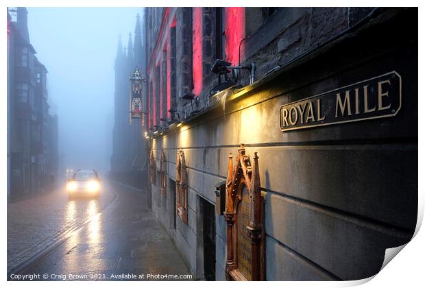 Royal Mile Fog Print by Craig Brown