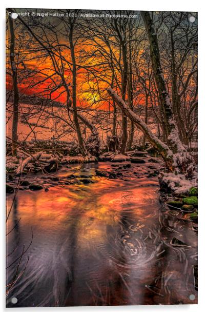 Riverlin Sunset Acrylic by Nigel Hatton