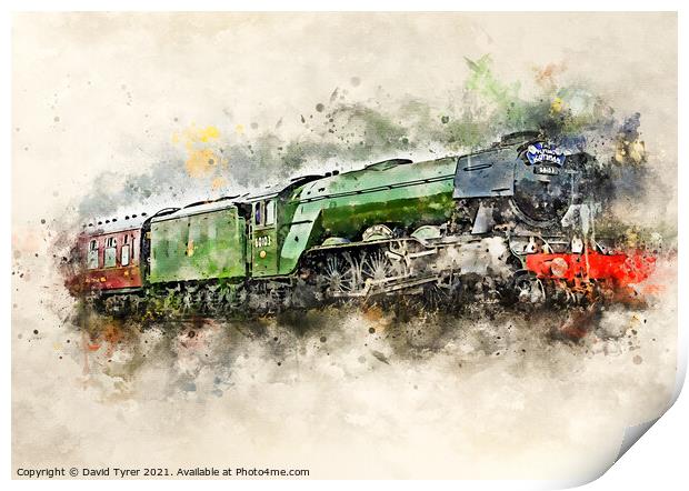 Iconic Flying Scotsman: Timeless Railway Elegance Print by David Tyrer