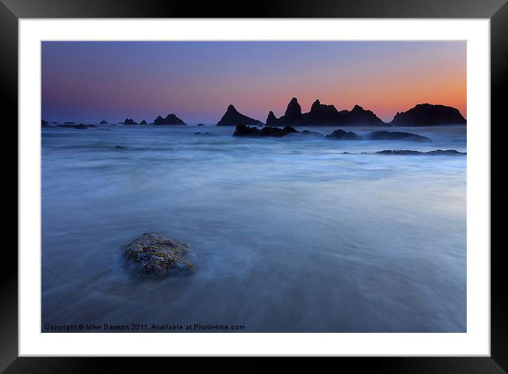 Seal Rock Dusk Framed Mounted Print by Mike Dawson