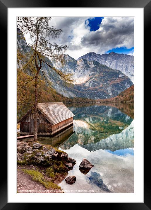 Boat house at the Obersee Framed Mounted Print by Dirk Rüter