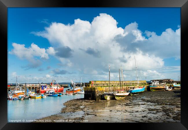 Newlyn Harbour, Cornwall Framed Print by Justin Foulkes