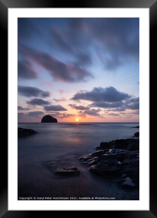 Trebarwith Strand sunset Framed Mounted Print by Daryl Peter Hutchinson