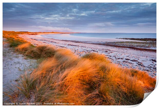 Liniclate Beach, Benbecula, Outer Hebrides Print by Justin Foulkes