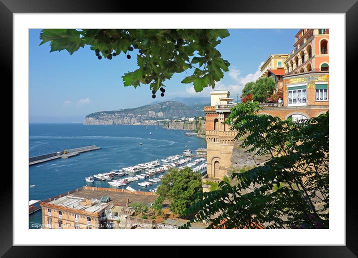 The Port of Sorrento from the Piazza Tasso Framed Mounted Print by Diana Mower