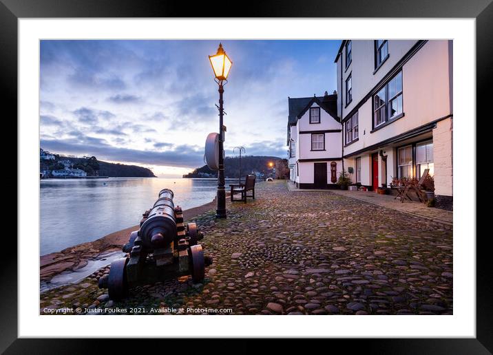 Bayards Cove at dawn, Dartmouth, Devon Framed Mounted Print by Justin Foulkes