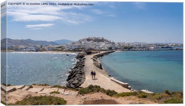 Naxos Town Canvas Print by Jo Sowden