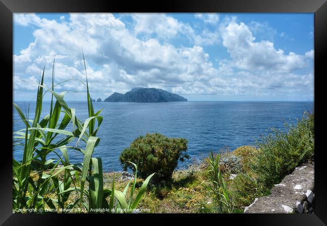 The Island of Capri Bay of Naples Italy Framed Print by Diana Mower
