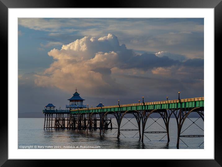 Clevedon Pier  with cumulus cloud Framed Mounted Print by Rory Hailes