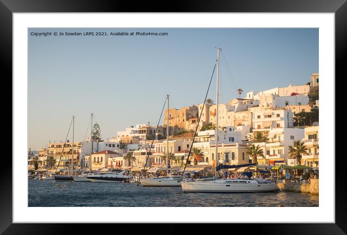 Evening Light, Naxos island Framed Mounted Print by Jo Sowden