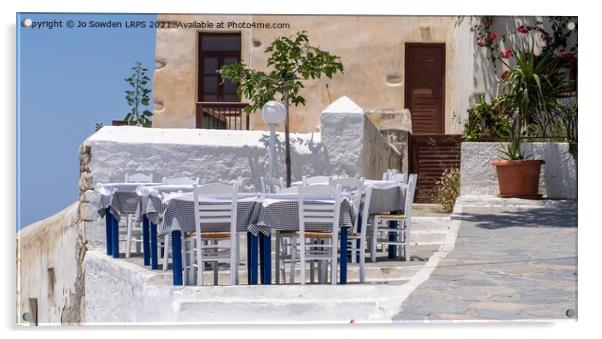 Greek Restaurant Acrylic by Jo Sowden
