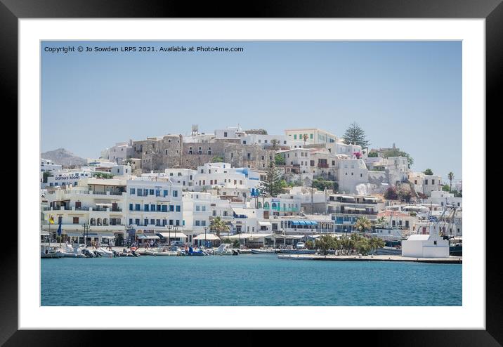 Naxos Old Town Framed Mounted Print by Jo Sowden