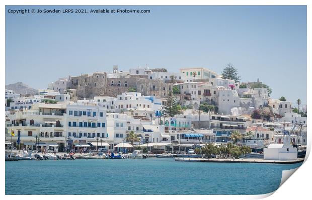 Naxos Old Town Print by Jo Sowden