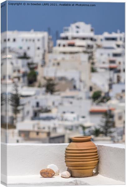 Greek Pot, Naxos Canvas Print by Jo Sowden