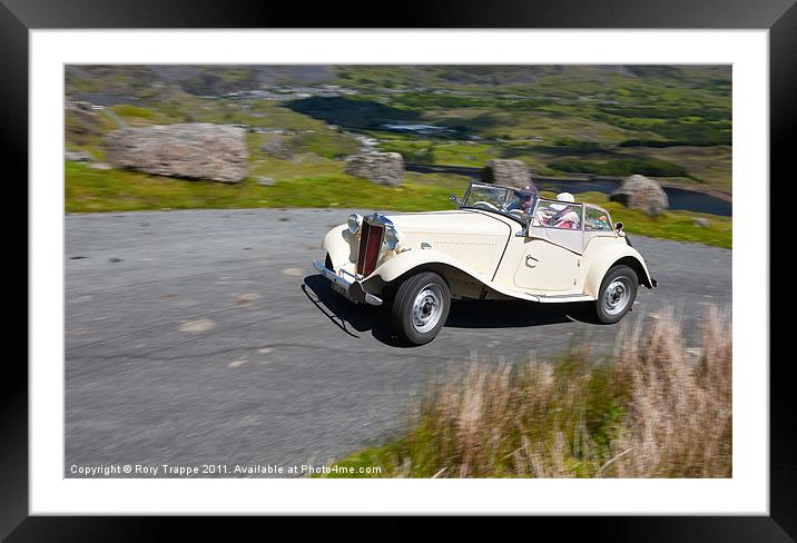 Pushing a classic car Framed Mounted Print by Rory Trappe